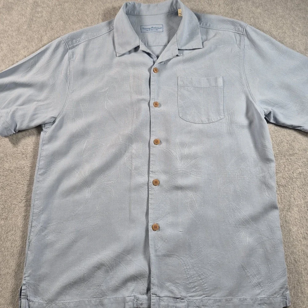 Lot of 2~ Tommy Bahama 100%‎ Silk Short Sleeved Button Up Shirts Men's Large